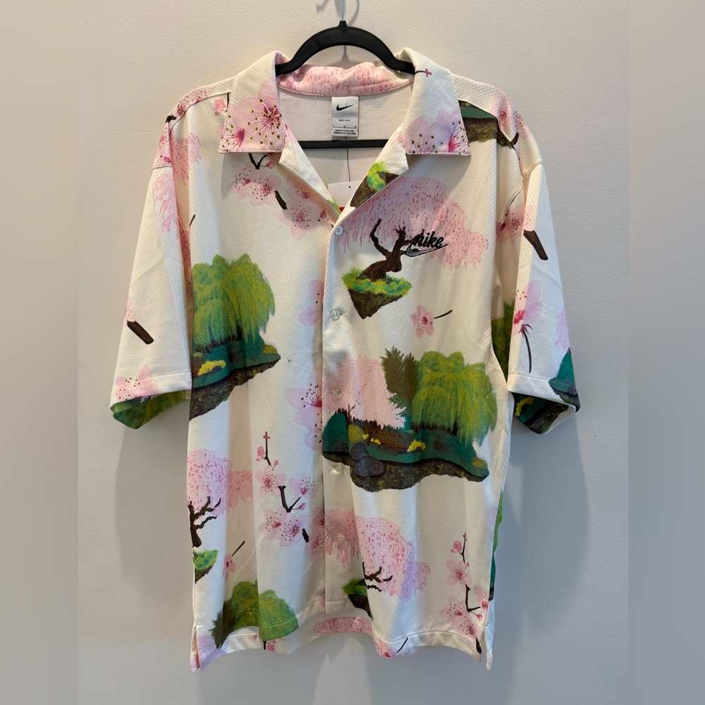 Nike Cherry Blossom Mesh Button Up Shirt
